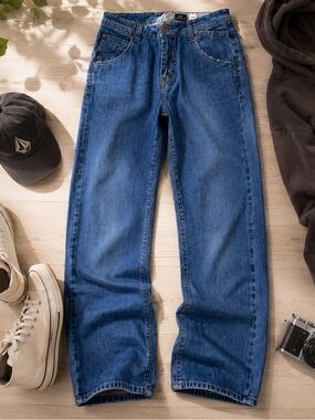 Volcom Nova Straight Leg Jeans Mens 31x30 Blue Denim Skate Pants